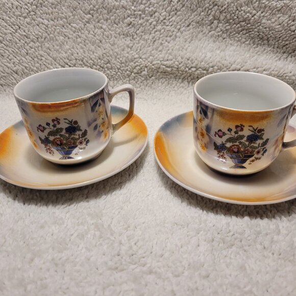 2 Lustrewear Cup and Saucer Sets - Picture 1 of 6